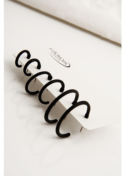 Siyah 6'lı Halka Küpe Seti, Şık ve Modern Takı Seçeneği modelleri