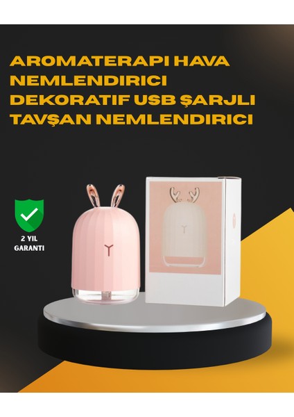 USB Bağlantılı Sessiz Çalışan LED Işıklı Nemlendirici Difüzör 200 ml
