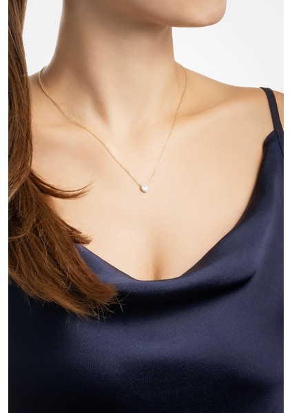 18 Ayar Sarı Altın Kaplama Kalpli 45 cm Gümüş Kolye modelleri