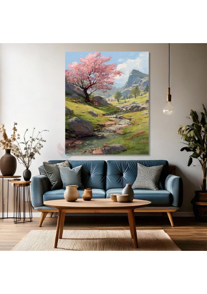 Kanvas Dikey Duvar Tablosu Kanvas Akarsu Dağ Ev Ofis Salon Modern Duvar Tablosu fırsatları