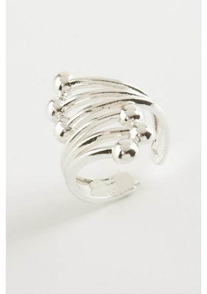 Ds-Derin Çiçek Metal Yüzük-Gümüş Rengi fiyatları