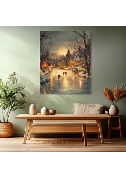Kanvas Dikey Duvar Tablosu Kanvas Donmuş Nehir Ev Ofis Salon Modern Duvar Tablosu modelleri