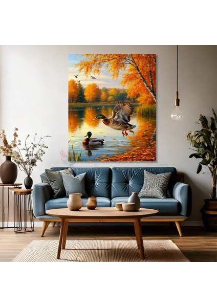 Kanvas Dikey Duvar Tablosu Kanvas Göldeki Sevimli Ördekler Ev Ofis Salon Modern Duvar Tablosu fırsatları