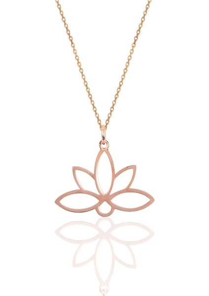 Pembe Lotus Çiçeği Gümüş Kolye, Şık ve Zarif Takı Seçeneği