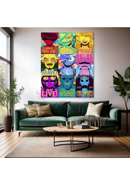 Kanvas Dikey Duvar Tablosu Kanvas One Piece Tayfa Ev Ofis Salon Modern Duvar Tablosu