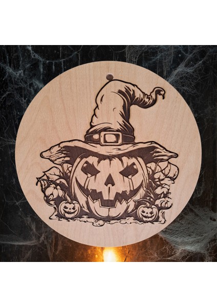 Halloween Temalı Ahşap Yuvarlak Sunum Tahtası modelleri