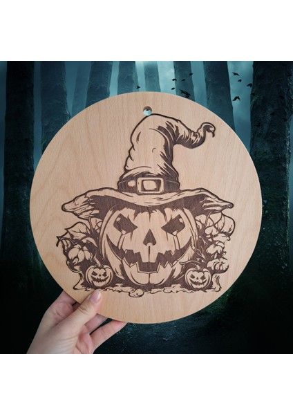 Halloween Temalı Ahşap Yuvarlak Sunum Tahtası fırsatları