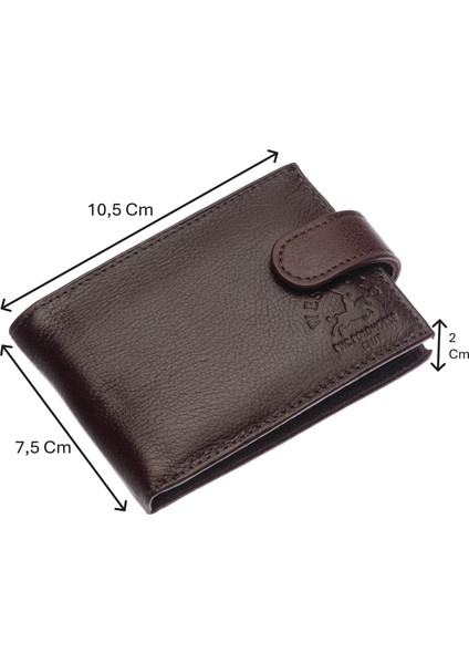 Hakiki Deri Bol Şeffaf Kart Bölmeli Patlı Unisex Kartlık - Kahverengi