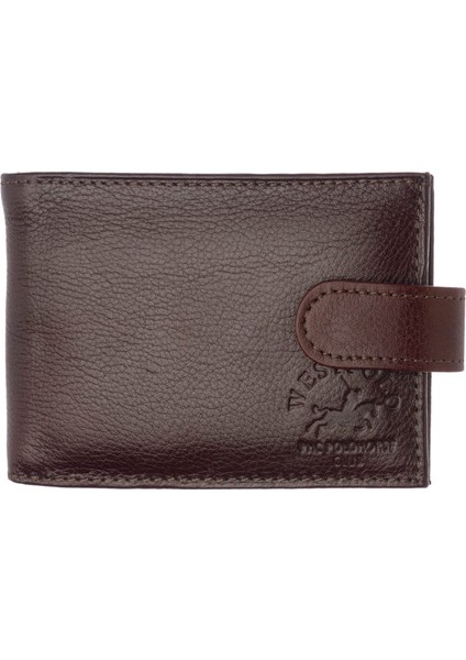 Hakiki Deri Bol Şeffaf Kart Bölmeli Patlı Unisex Kartlık - Kahverengi