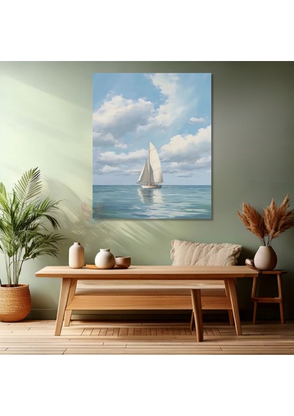 Kanvas Dikey Duvar Tablosu Kanvas Yelkenli Durgun Gemi Ev Ofis Salon Modern Duvar Tablosu modelleri
