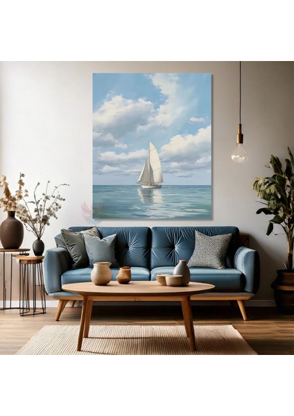 Kanvas Dikey Duvar Tablosu Kanvas Yelkenli Durgun Gemi Ev Ofis Salon Modern Duvar Tablosu fırsatları