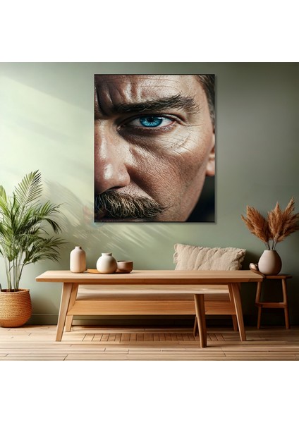 Kanvas Dikey Duvar Tablosu Kanvas Atatürk Yarım Portre Ev Ofis Salon Modern Duvar Tablosu modelleri