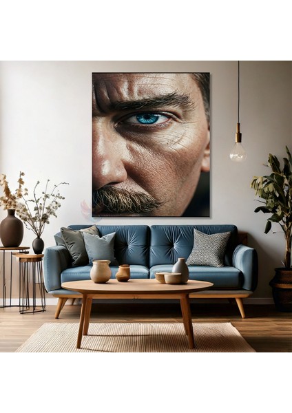 Kanvas Dikey Duvar Tablosu Kanvas Atatürk Yarım Portre Ev Ofis Salon Modern Duvar Tablosu fırsatları
