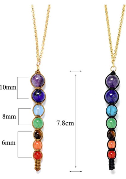 El Işi 7 Çakra Doğal Taş Kolye, Canlı Turuncu Renk, Enerjik ve Şık Tasarım fiyatları