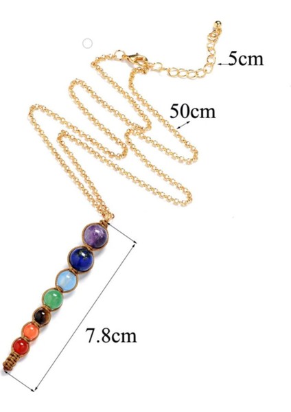 El Işi 7 Çakra Doğal Taş Kolye, Canlı Turuncu Renk, Enerjik ve Şık Tasarım modelleri