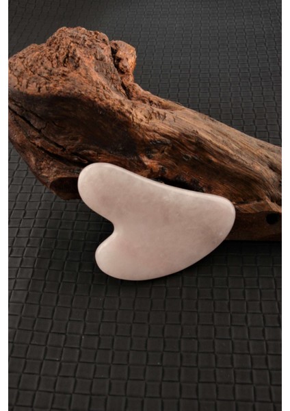 Doğal Pembe Kuvars Kalpli Masaj Taşı, Gua Sha, 1. Sınıf Sertifikalı fırsatları