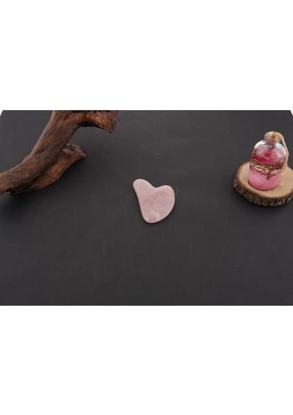 Doğal Pembe Kuvars Kalpli Masaj Taşı, Gua Sha, 1. Sınıf Sertifikalı indirimleri