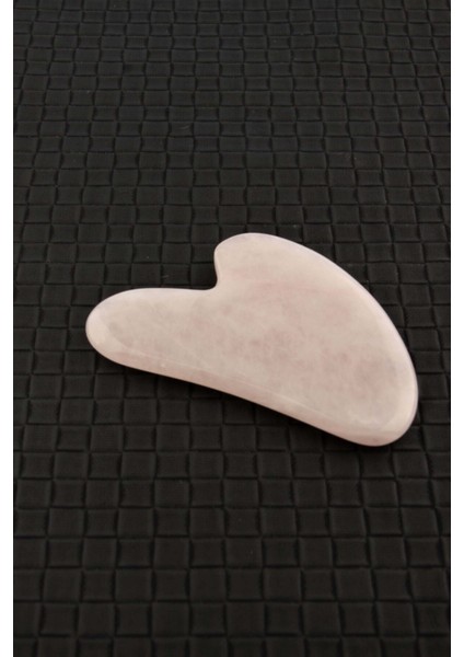 Doğal Pembe Kuvars Kalpli Masaj Taşı, Gua Sha, 1. Sınıf Sertifikalı