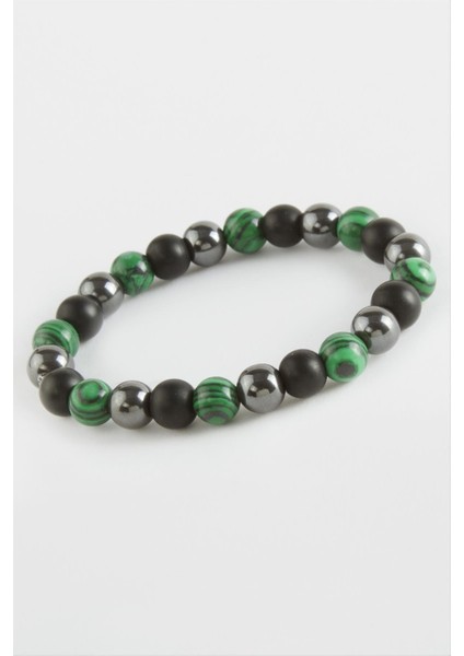 Ds-Derin Malahit Hematit Doğaltaş Bileklik-Yeşil