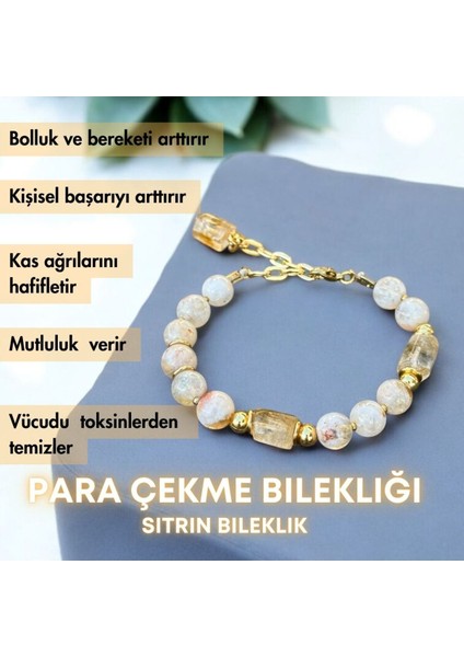 Renkli Sitrin Taşlı Doğal Bileklik, Enerji ve Şifa Dolu Takı