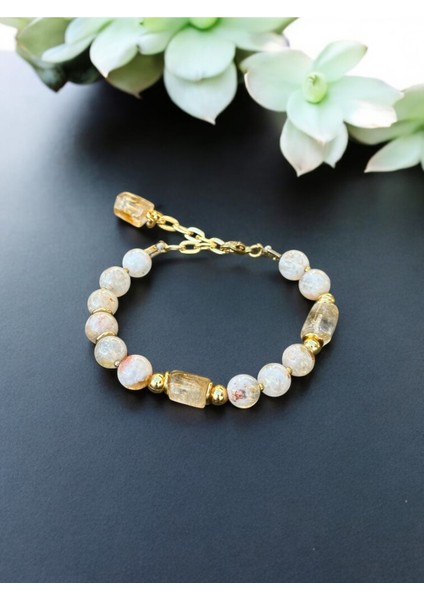 Renkli Sitrin Taşlı Doğal Bileklik, Enerji ve Şifa Dolu Takı modelleri