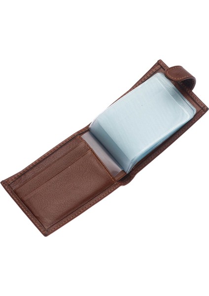 Hakiki Deri Bol Şeffaf Kart Bölmeli Patlı Unisex Kartlık - Taba modelleri