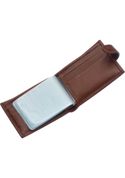 Hakiki Deri Bol Şeffaf Kart Bölmeli Patlı Unisex Kartlık - Taba indirimleri