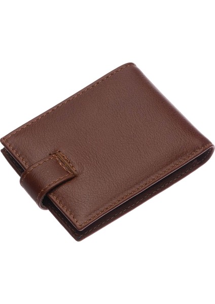 Hakiki Deri Bol Şeffaf Kart Bölmeli Patlı Unisex Kartlık - Taba