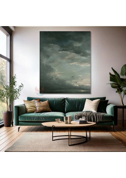 Kanvas Dikey Duvar Tablosu Kanvas Kasvetli Gökyüzü Ev Ofis Salon Modern Duvar Tablosu