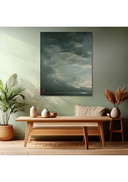 Kanvas Dikey Duvar Tablosu Kanvas Kasvetli Gökyüzü Ev Ofis Salon Modern Duvar Tablosu modelleri