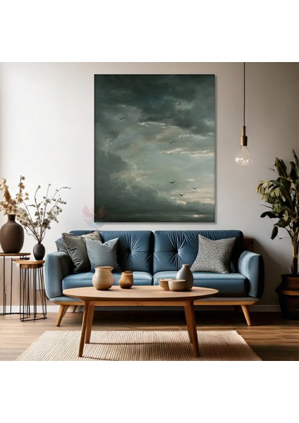Kanvas Dikey Duvar Tablosu Kanvas Kasvetli Gökyüzü Ev Ofis Salon Modern Duvar Tablosu fırsatları