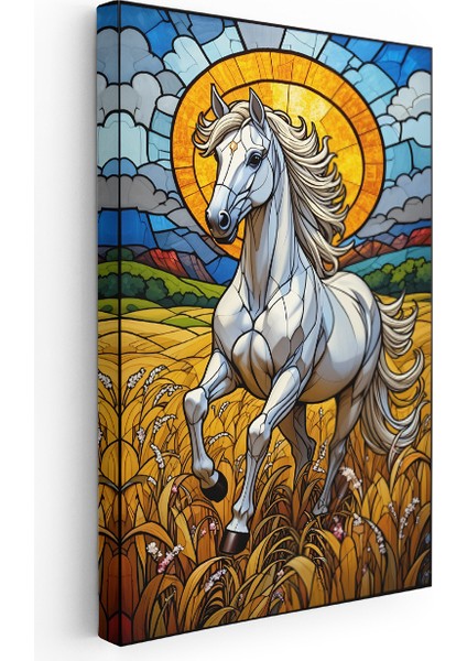 Kanvas Dikey Duvar Tablosu Kanvas Mozaik At Ev Ofis Salon Modern Duvar Tablosu fiyatları