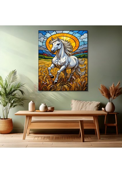 Kanvas Dikey Duvar Tablosu Kanvas Mozaik At Ev Ofis Salon Modern Duvar Tablosu modelleri