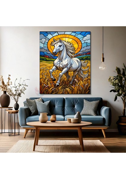 Kanvas Dikey Duvar Tablosu Kanvas Mozaik At Ev Ofis Salon Modern Duvar Tablosu fırsatları