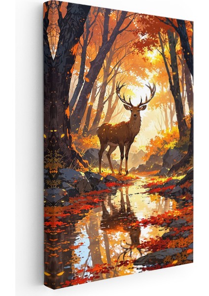 Kanvas Dikey Duvar Tablosu Kanvas Sonbahar Geyik Ev Ofis Salon Modern Duvar Tablosu fiyatları