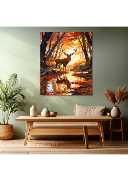Kanvas Dikey Duvar Tablosu Kanvas Sonbahar Geyik Ev Ofis Salon Modern Duvar Tablosu modelleri