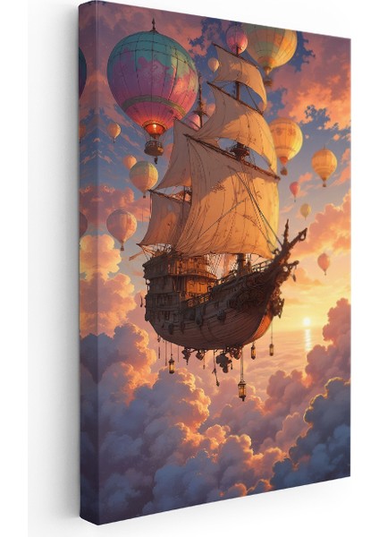 Kanvas Dikey Duvar Tablosu Kanvas Uçan Gemi Balonlar Ev Ofis Salon Modern Duvar Tablosu fiyatları