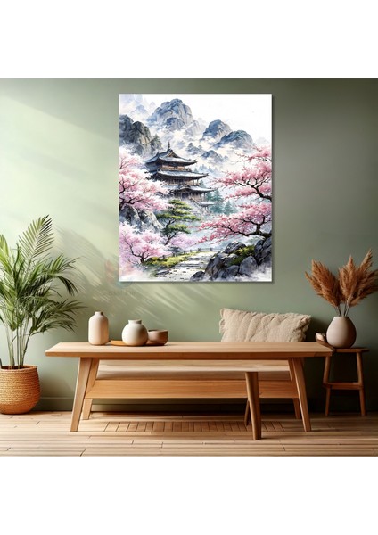 Kanvas Dikey Duvar Tablosu Kanvas Kiraç Çiçekleri ve Tapinak Ev Ofis Salon Modern Duvar Tablosu modelleri