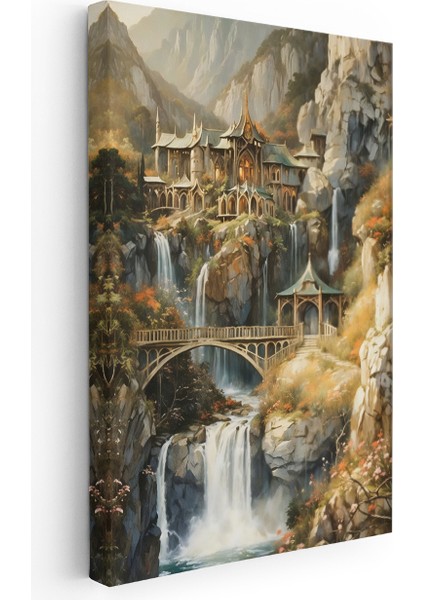 Kanvas Dikey Duvar Tablosu Kanvas Rivendell Lotr Tablo Ev Ofis Salon Modern Duvar Tablosu fiyatları