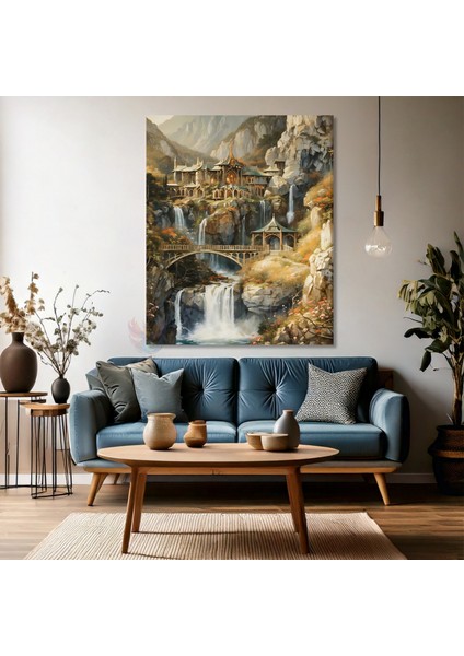 Kanvas Dikey Duvar Tablosu Kanvas Rivendell Lotr Tablo Ev Ofis Salon Modern Duvar Tablosu fırsatları