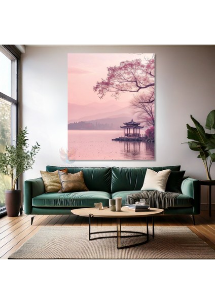 Kanvas Dikey Duvar Tablosu Kanvas Japonya Pembe Gökyüzü Ev Ofis Salon Modern Duvar Tablosu