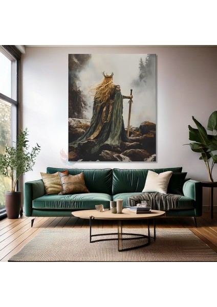 Kanvas Dikey Duvar Tablosu Kanvas Kadın Savaşçı Ev Ofis Salon Modern Duvar Tablosu