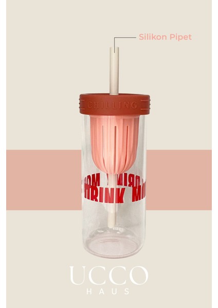 600ML More Drink Pipetli Cam Detox Matara Suluk Bardak - Süt, Su, Meşrubat, Limonata Sunum Bardağı fiyatları