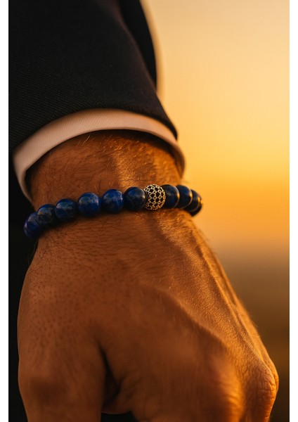 Mavi Zirkonyum Detaylı Şık Tasarım Lapis Lazuli Doğal Taş Bileklik fırsatları