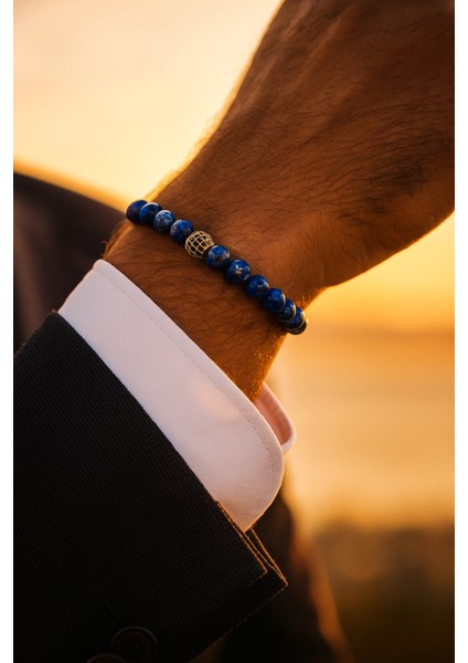 Mavi Zirkonyum Detaylı Şık Tasarım Lapis Lazuli Doğal Taş Bileklik indirimleri