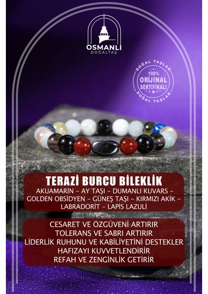 Çok Renkli 8mm Hematit Taşlı Burç Bileklik