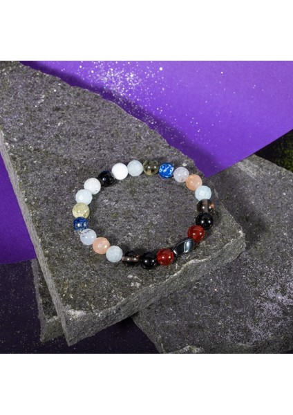 Çok Renkli 8mm Hematit Taşlı Burç Bileklik indirimleri