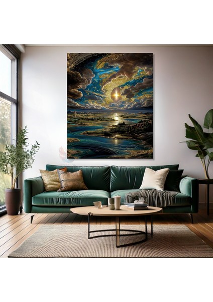 Kanvas Dikey Duvar Tablosu Kanvas Fantastik Gökyüzü Ev Ofis Salon Modern Duvar Tablosu