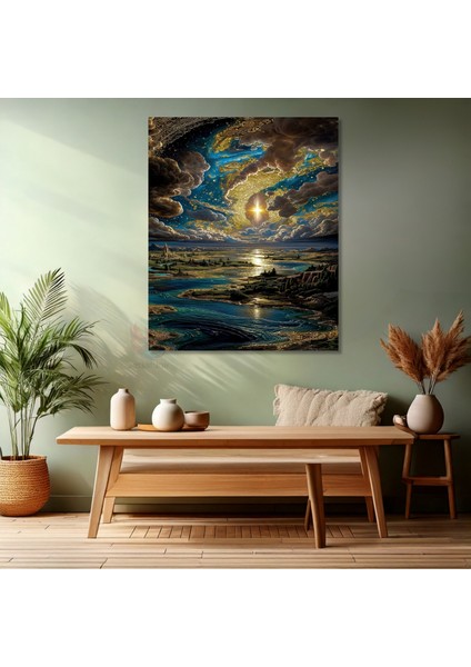Kanvas Dikey Duvar Tablosu Kanvas Fantastik Gökyüzü Ev Ofis Salon Modern Duvar Tablosu modelleri