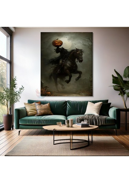 Kanvas Dikey Duvar Tablosu Kanvas Balkabağı Atlı Şovalye Ev Ofis Salon Modern Duvar Tablosu